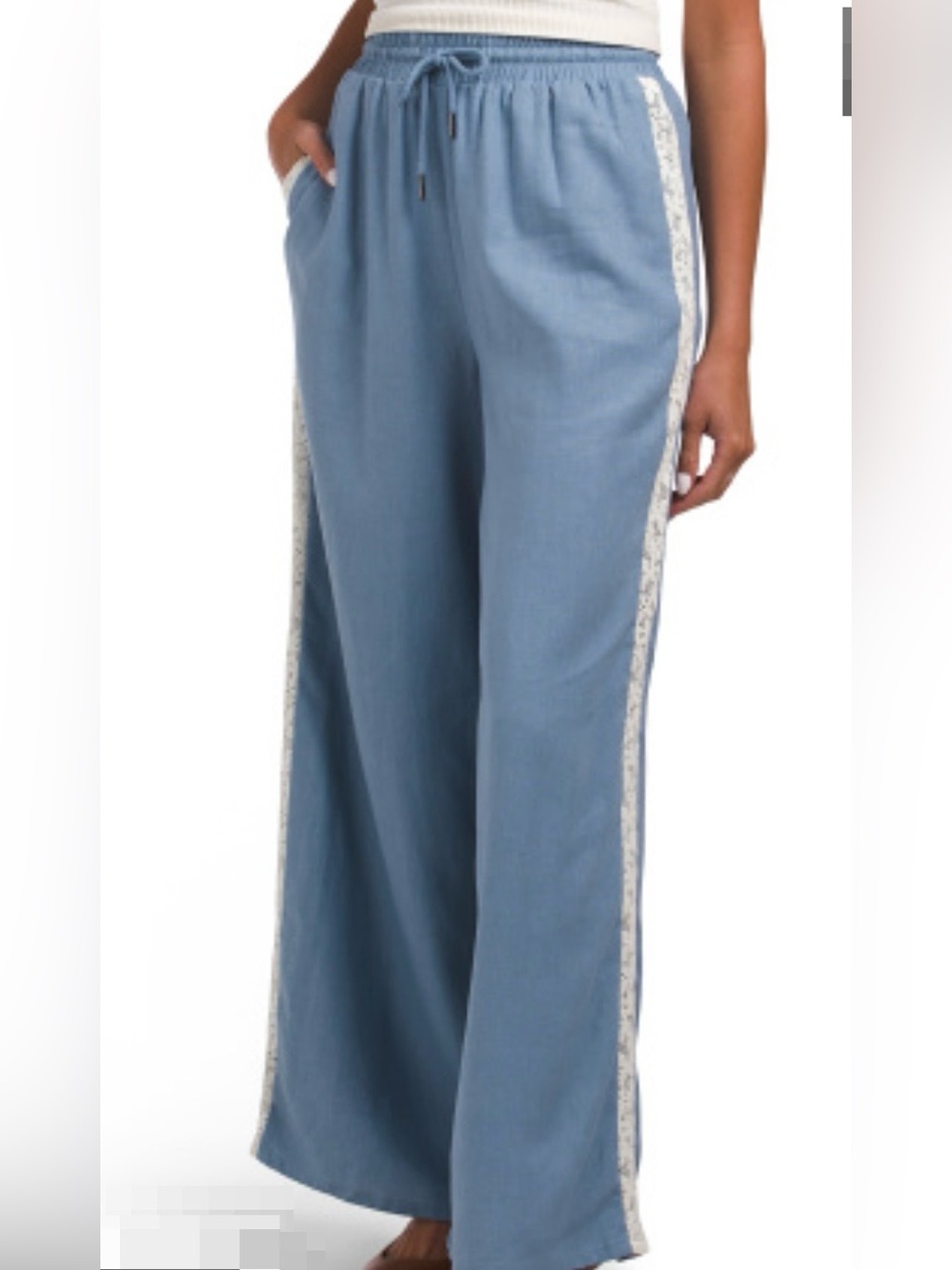 NWT Caroline Constas Lace Pattern Wide Leg Pants Size Medium